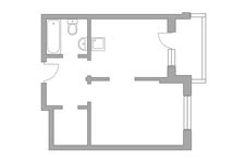 Планировка 1-комнатной квартиры, 37,1 м2