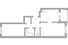 Планировка 2-комнатной квартиры, 58,7 м2