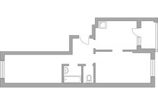 Планировка 2-комнатной квартиры, 56,5 м2