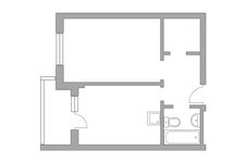 Планировка 1-комнатной квартиры, 37 м2