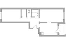 Планировка 2-комнатной квартиры, 56,4 м2