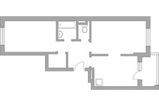 Планировка 2-комнатной квартиры, 55,3 м2