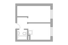 Планировка 1-комнатной квартиры, 31,3 м2