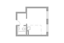Планировка квартиры студии, 26 м2