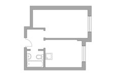 Планировка 1-комнатной квартиры, 33 м2