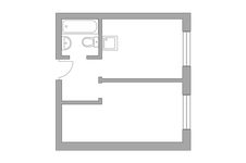 Планировка 1-комнатной квартиры, 31,5 м2