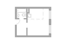 Планировка квартиры студии, 25,5 м2