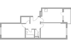 Планировка 2-комнатной квартиры, 55,3 м2