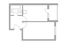 Планировка 1-комнатной квартиры, 38,8 м2