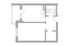 Планировка 1-комнатной квартиры, 36,8 м2