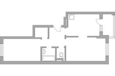 Планировка 2-комнатной квартиры, 55,3 м2