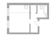 Планировка квартиры студии, 29,6 м2
