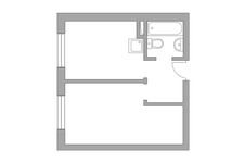 Планировка 1-комнатной квартиры, 31,5 м2