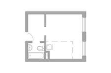 Планировка квартиры студии, 25,5 м2