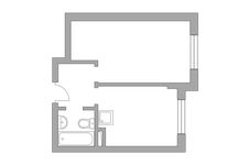 Планировка 1-комнатной квартиры, 32,7 м2