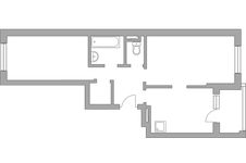 Планировка 2-комнатной квартиры, 58,2 м2