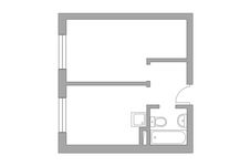 Планировка 1-комнатной квартиры, 31,5 м2