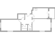 Планировка 2-комнатной квартиры, 61,5 м2