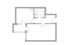Планировка 1-комнатной квартиры, 40,5 м2