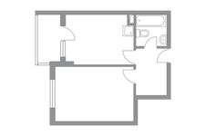 Планировка 1-комнатной квартиры, 34,1 м2