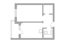 Планировка 1-комнатной квартиры, 37,2 м2