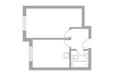 Планировка 1-комнатной квартиры, 33 м2