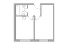 Планировка 1-комнатной квартиры, 32 м2