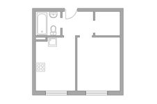 Планировка 1-комнатной квартиры, 31,4 м2