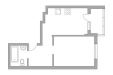 Планировка 1-комнатной квартиры, 37,1 м2