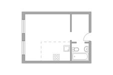 Планировка квартиры студии, 27,9 м2