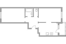 Планировка 2-комнатной квартиры, 54,3 м2