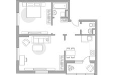 Планировка 2-комнатной квартиры, 59,2 м2