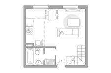 Планировка квартиры студии, 45,1 м2