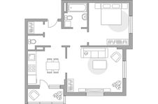 Планировка 2-комнатной квартиры, 58,9 м2