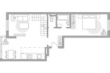 Планировка 2-комнатной квартиры, 66,2 м2