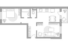 Планировка 2-комнатной квартиры, 52,7 м2