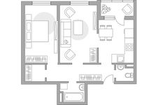 Планировка 2-комнатной квартиры, 56,2 м2