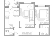 Планировка 2-комнатной квартиры, 52,9 м2
