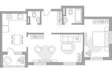 Планировка 2-комнатной квартиры, 61,9 м2
