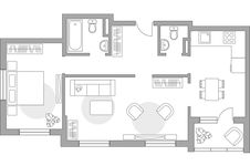 Планировка 2-комнатной квартиры, 61,9 м2