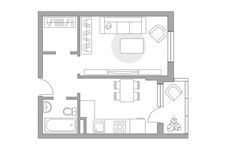 Планировка 1-комнатной квартиры, 36,4 м2