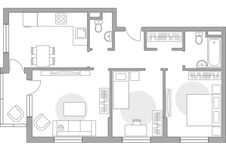 Планировка 3-комнатной квартиры, 68,1 м2