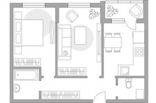 Планировка 2-комнатной квартиры, 53,1 м2