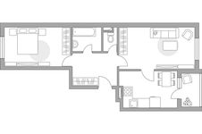 Планировка 2-комнатной квартиры, 58,2 м2