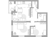 Планировка 3-комнатной квартиры, 66,3 м2