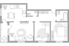 Планировка 3-комнатной квартиры, 75,1 м2
