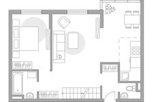 Планировка 2-комнатной квартиры, 74 м2