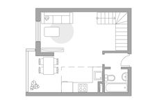 Планировка квартиры студии, 53 м2