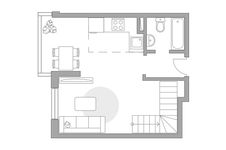 Планировка квартиры студии, 52,5 м2