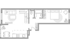 Планировка 2-комнатной квартиры, 69,4 м2